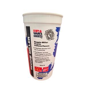 1994 McDonald’s Reggie Miller Collectible Cup NBA Jam Session Looney Tunes 7”